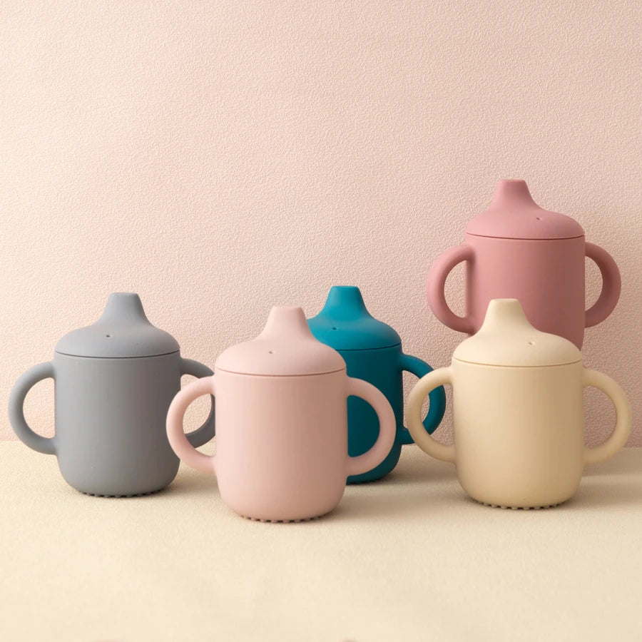 Silicone Straw & Snack Cup (with Two Lids)